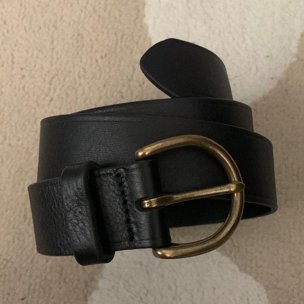 Madewell Medium Perfect Leather Belt black/gold